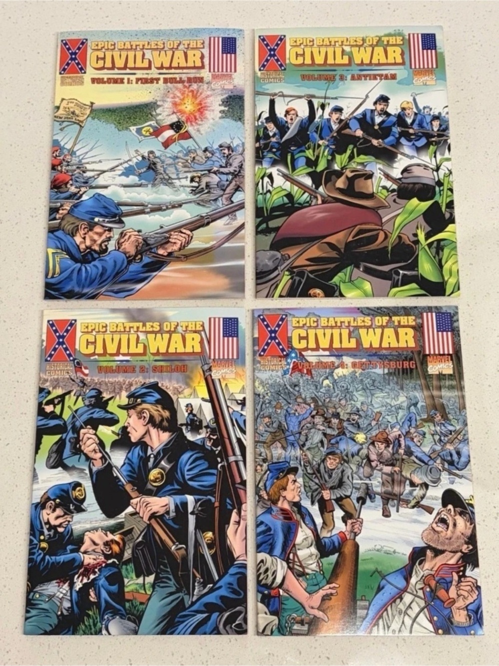 Epic Battles of the Civil War Civil War Comic Book Set of 4